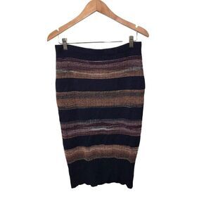 Rachel Roy Long Skirt Striped‎ Elastic Waist Size Large